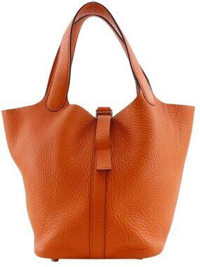 HERMES PicotinPM Handbag Orange Taurillon Clemence Women